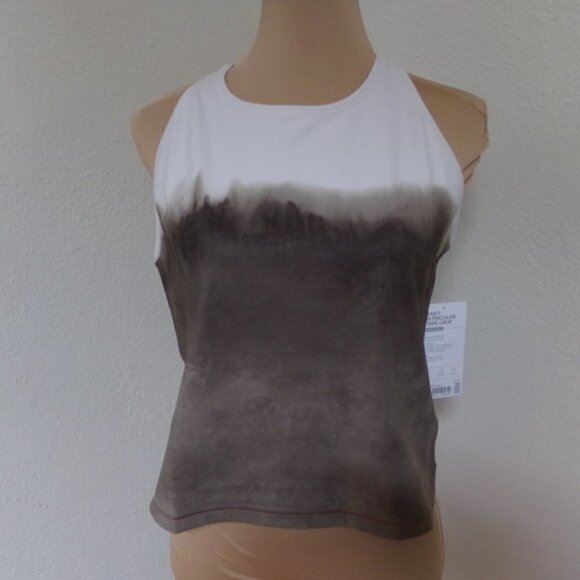 Athleta Shanti Watercolor Striped Crop Tank Mortar and Mushroom - Picture 3 of 5